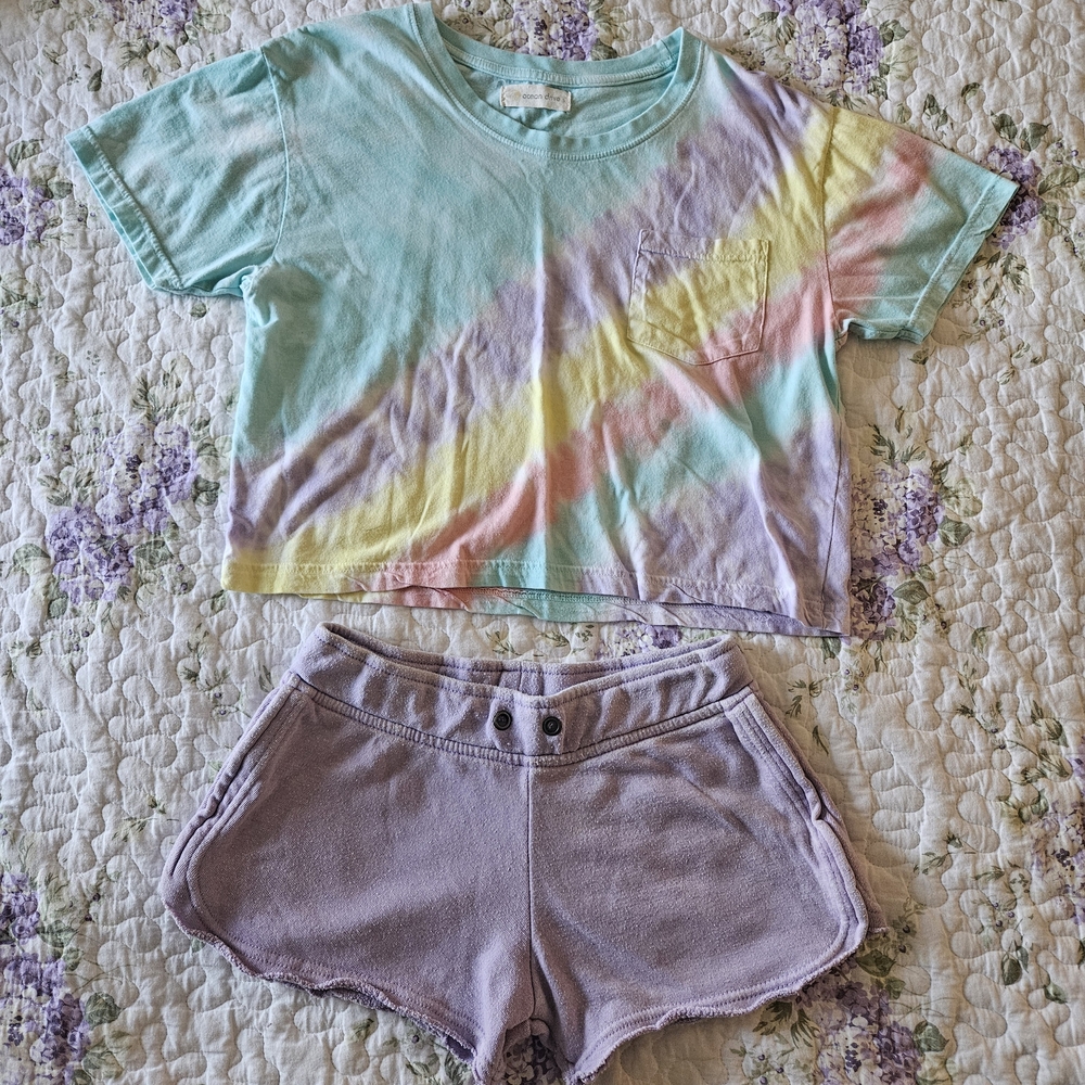 Ocean Drive Crop Tee And Shorts Set